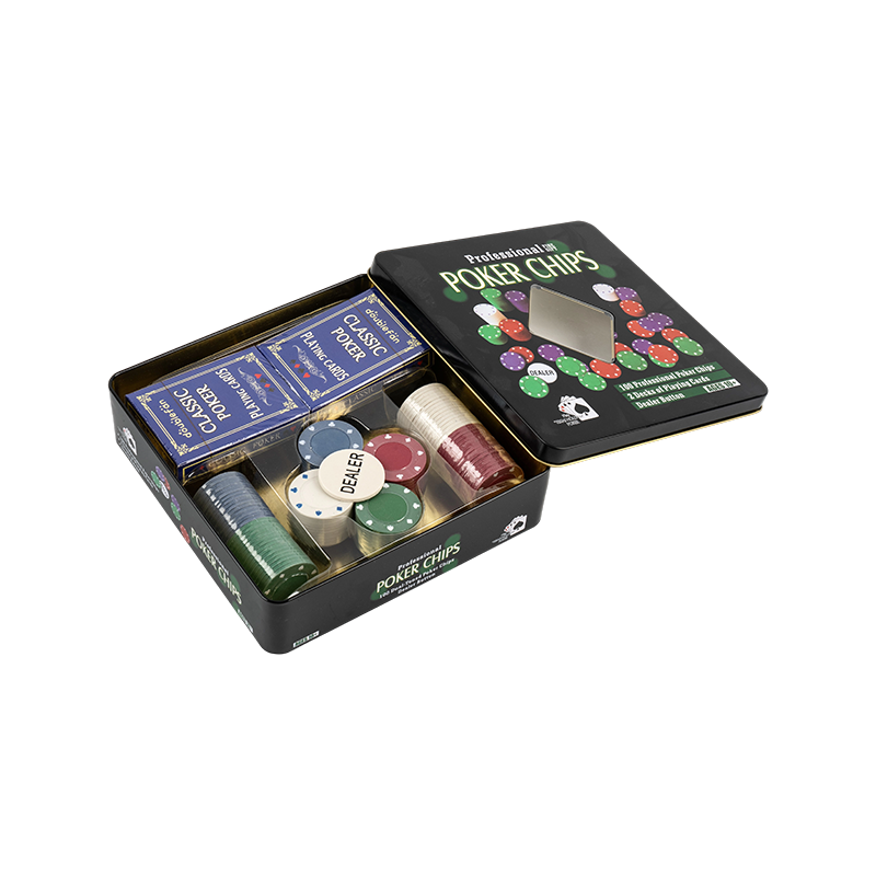 100 stk bærbar jernboks poker chip sett
