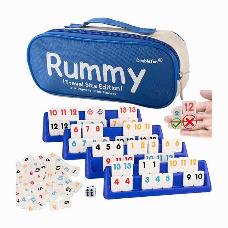 4 spillere bærbare reiser rummy sett