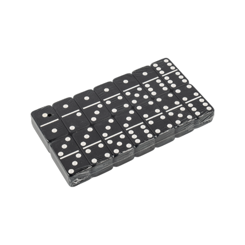 Hvit prikk svart bunn domino sett